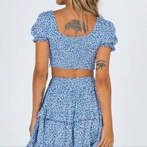 Princess Polly Blue Floral Crop Top
